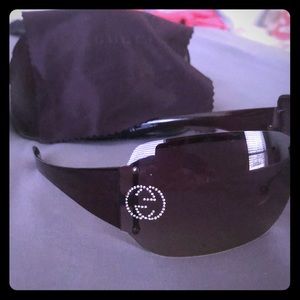Gucci crystal GG Shield sunglasses.